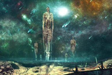 Art Nishio Nanora Space Planet Comet Skeleton Ascension Stones ...