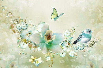 Birds And Flowers Wallpapers Birds And Flowers Wallpapers Border ...