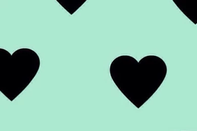 Mint Backgrounds & Black Hearts Pattern