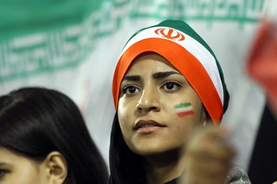 Wallpaper: Iran, Babe, Soccer Fans, Girl, Cheerleader, Flag Wallpapers