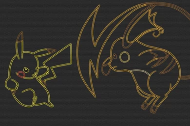 DeviantArt: More Like Pikachu Vs Raichu Lineart Neon Wallpapers By ...
