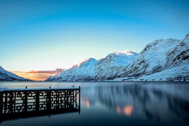 Mountains, Snow, Winter, Lake, Dock, Desktop Nature Wallpapers ...