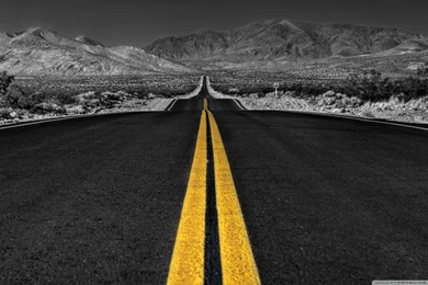 Long Desert Road Black And White Wallpapers Full HD [2560x1600 ...