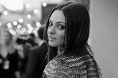 Mila Kunis Full Hd Black And White Photo Wallpapers