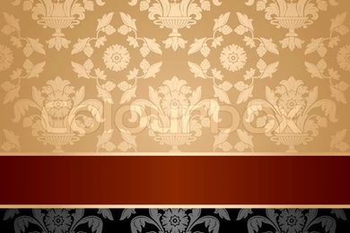 Seamless Pattern, Floral Decorative Background, Maroon Ribbon ...