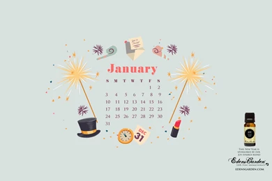 Freebie: January 2016 Desktop Wallpapers Calendar – Edens Garden