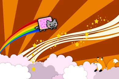 Nyan Cat fox Backgrounds By 4ofclubs On DeviantArt