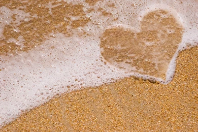 Water Heart Beach Love Wallpapers HD For Desktop & Mobile