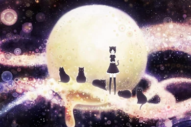 Neko Girl And Cats   (