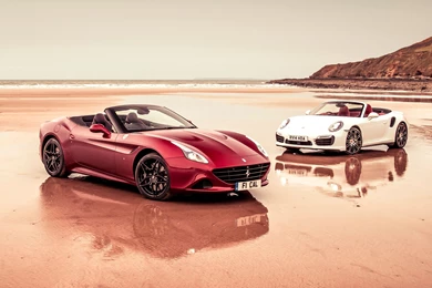 Wallpapers: Ferrari California T Vs Porsche 911 Turbo   Top Gear ...