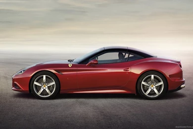 Download 1366x768 Red Ferrari California T Sideview Wallpapers