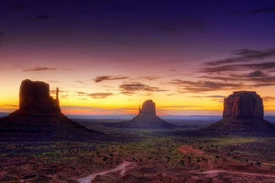 Monument Valley Arizona USA USA Desert Canyon Sunset Evening Sky ...