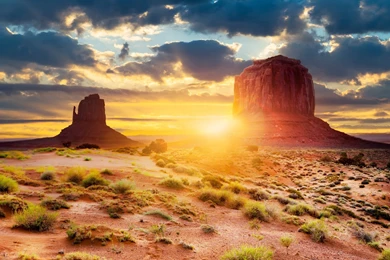 Clouds Landscape Navajo Utah Arizona Canyon Glow Sun Monument ...