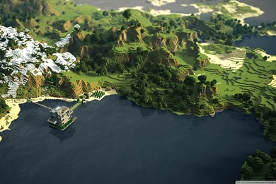 Minecraft Landscape HD Desktop Wallpapers : Widescreen : High ...