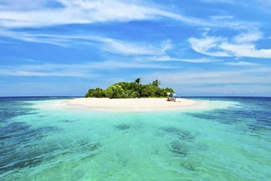 Papel De Parede Ilha De Areia No Oceano