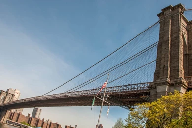 Download Wallpapers Installation Nyc   New York Brooklyn Bridge 4K ...