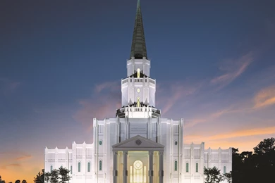 The Houston Texas Temple At Night