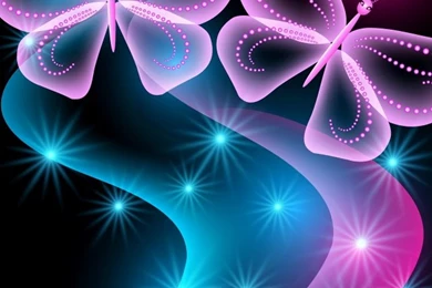 Download Wallpapers 640x960 Butterflies, Neon, Light, Abstract ...