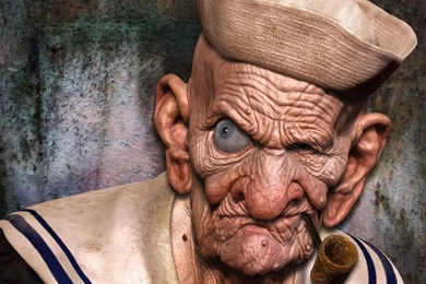 Old Ugly Popeye Alt Art Artwork Hd Wallpapers   (