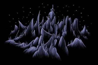 Screen Background: A Bison In The Mountains At Night