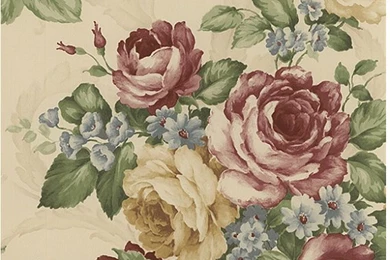 Large Cabbage Rose Garden Floral Wallpapers By WallpaperYourWorld