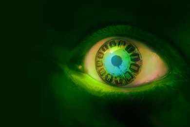 Clock In A Green Eye : Desktop And Mobile Wallpapers : Wallippo