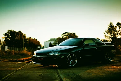 Sport Luxury Car R34 Nissan Skyline Railroad Gtr Black Front ...