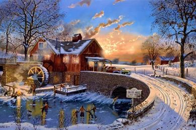 2560x1600 Winter, Dave Barnhouse, The Skating Party, Late Autumn ...