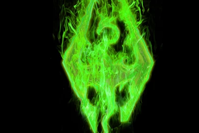 Skyrim Wallpapers Fire Logo, Green