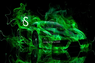 Ferrari Enzo Green Fire Car 2013 Abstract Smoke HD Wallpapers ...