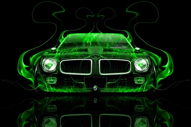 Pontiac Firebird Front Green Fire Abstract Car 2014 HD Wallpapers ...