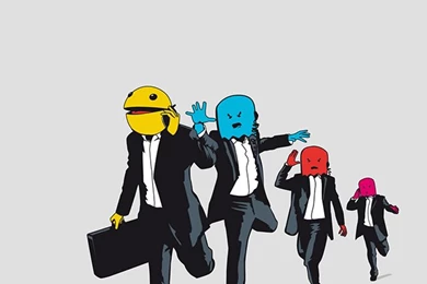 Pacman In Suits iPhone 4 Wallpapers (640x960)