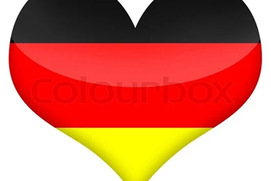 German Flag Styled Heart Isolated On White Backgrounds Stock Photo