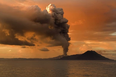 Fiery Volcano Desktop Backgrounds HD 1366x768