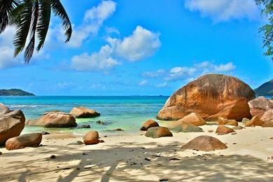 Ocean Seychelles Exotic Nature Relaxation Beaches Sand Sky Clouds ...