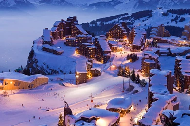 Town Winter Landscape iPad Air 2 Wallpapers