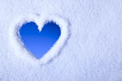Snow Art Sky Blue White Emotions Hearts Wallpapers