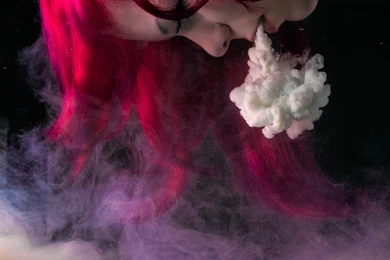 Smoke, Marijuana, Pink Hair, Underwater, Le Blanc :: Wallpapers