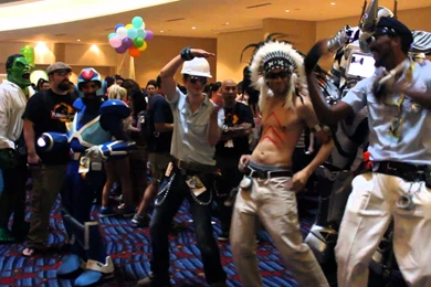 Mega Man Dancing With The Village People (Dragon*Con 2014)   YouTube