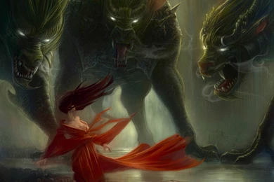 Giant Werewolves Attacking Girl In Red Wallpapers From Werewolf ...