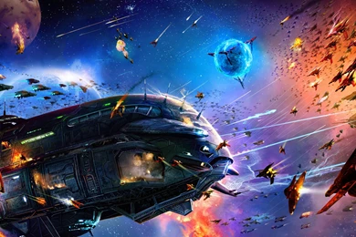 Space Battle Wide Desktop Backgrounds : Wallpapers13.com