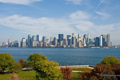 New York City Skyline From Ellis Island Wallpapers » WallDevil ...