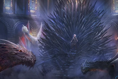 Download Wallpapers Iron Throne And Dragons, Game Of Thrones (2560 ...