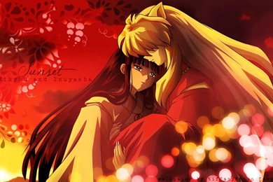 Inuyasha And Kikyo In Sunset The Final Act