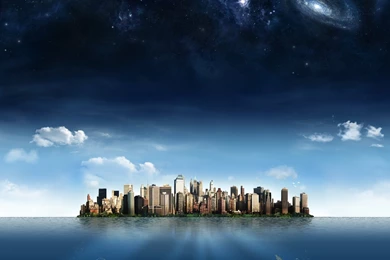 Blue City Abstract Wallpapers