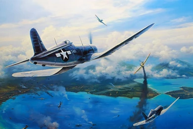Nicolas Trudgian Vought F4u Corsair Picture Art HD Wallpapers
