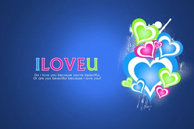 I Love You Colorful Vector Image
