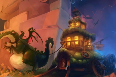 1920x1080 Oritey, Cart, Art, Fantasy, Train, Dragon Wagon, Pack ...