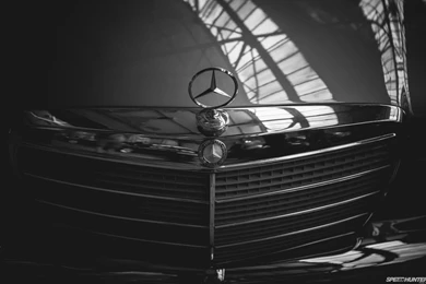 Mercedes Logo BW Grill HD Wallpaper,cars HD Wallpaper,bw HD ...