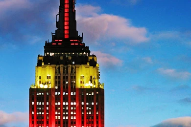Empire State Building Red Yellow Xlg Have Some Delicious Art High ...